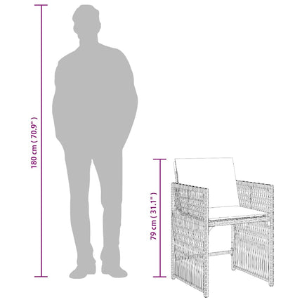 Trädgårdsstolar med dynor 4 st beige konstrotting