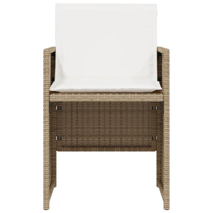 Bistrogrupp med dynor 3 delar beige konstrotting