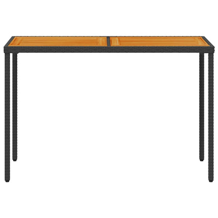 Trädgårdsbord med akaciaträ svart 115x54x74 cm konstrotting