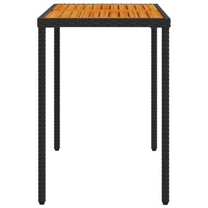 Trädgårdsbord med akaciaträ svart 115x54x74 cm konstrotting