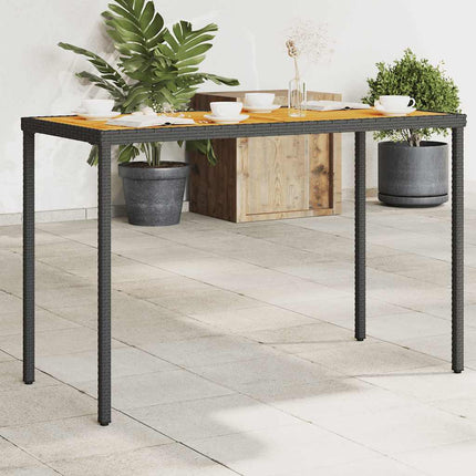 Trädgårdsbord med akaciaträ svart 115x54x74 cm konstrotting