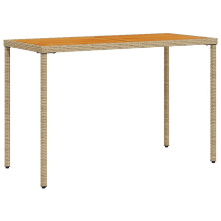 Trädgårdsbord med akaciaträ beige 115x54x74 cm konstrotting