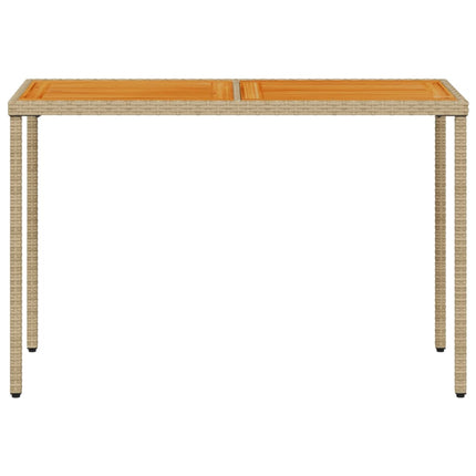 Trädgårdsbord med akaciaträ beige 115x54x74 cm konstrotting