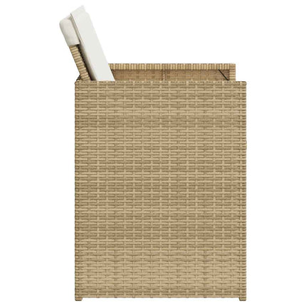 Matgrupp för trädgården med dynor 5 delar beige konstrotting