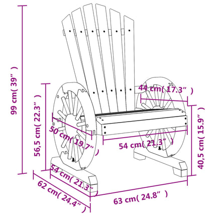 Adirondackstolar 2 st massivt granträ