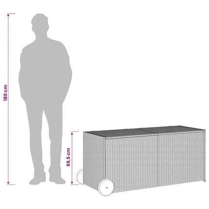 Dynbox på hjul svart 283L konstrottning