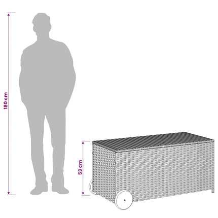 Dynbox på hjul brun 190L konstrottning