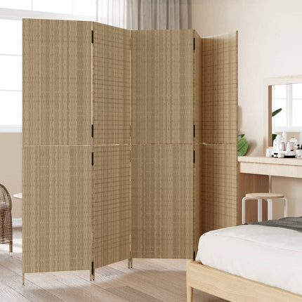 Rumsavdelare 5 paneler beige konstrottning