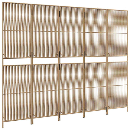 Rumsavdelare 5 paneler beige konstrottning