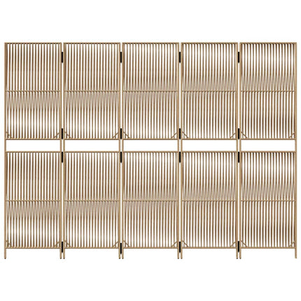 Rumsavdelare 5 paneler beige konstrottning