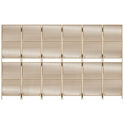 Rumsavdelare 6 paneler beige konstrottning