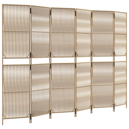 Rumsavdelare 6 paneler beige konstrottning
