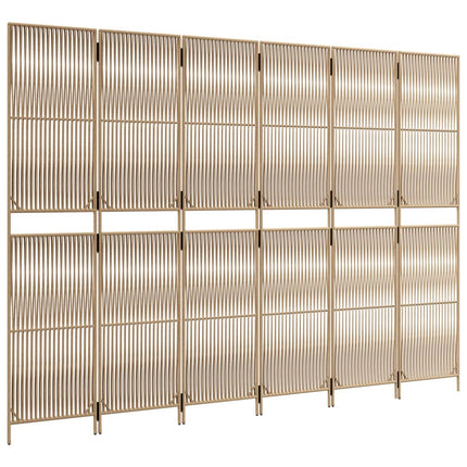 Rumsavdelare 6 paneler beige konstrottning