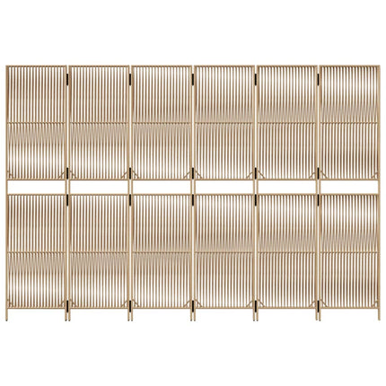 Rumsavdelare 6 paneler beige konstrottning