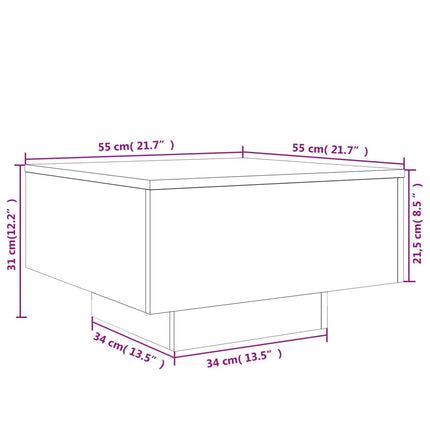 Soffbord vit 55x55x31 cm konstruerat trä