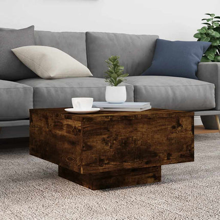 Soffbord rökfärgad ek 55x55x31 cm konstruerat trä