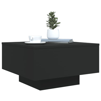 Soffbord med LED svart 55x55x31 cm