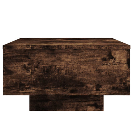 Soffbord med LED rökfärgad ek 55x55x31 cm
