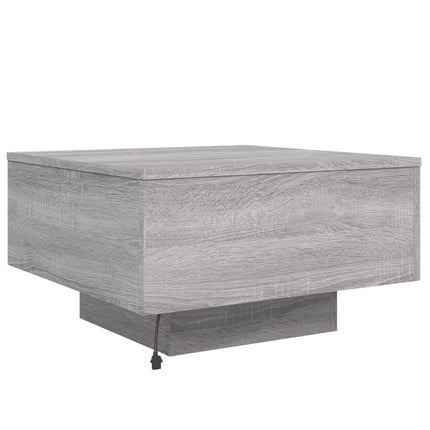 Soffbord med LED grå sonoma 55x55x31 cm