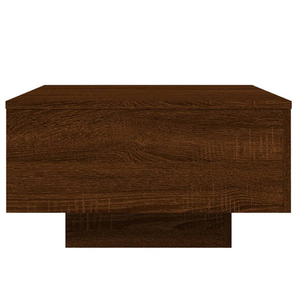Soffbord med LED brun ek 55x55x31 cm