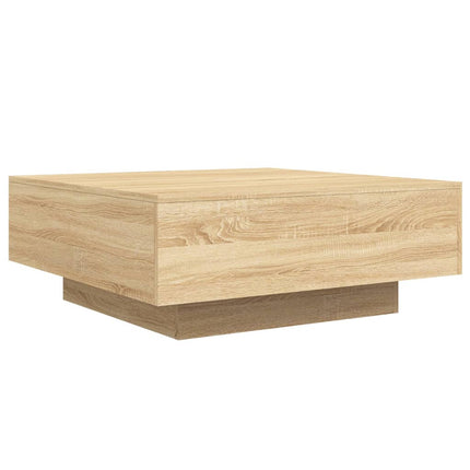 Soffbord med LED sonoma-ek 80x80x31 cm