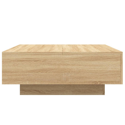 Soffbord med LED sonoma-ek 80x80x31 cm
