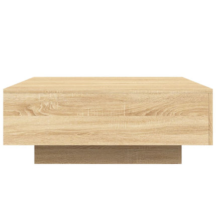 Soffbord med LED sonoma-ek 80x80x31 cm