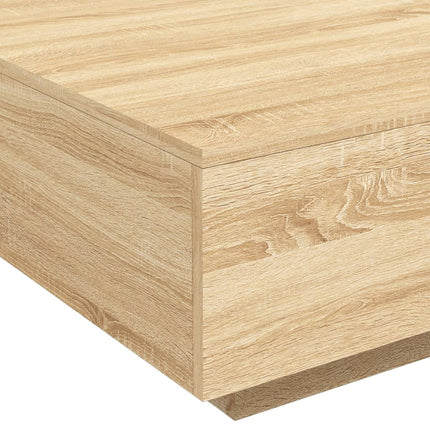 Soffbord med LED sonoma-ek 80x80x31 cm