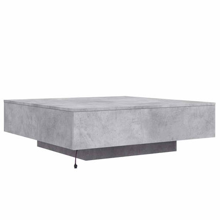 Soffbord med LED betonggrå 100x100x31 cm