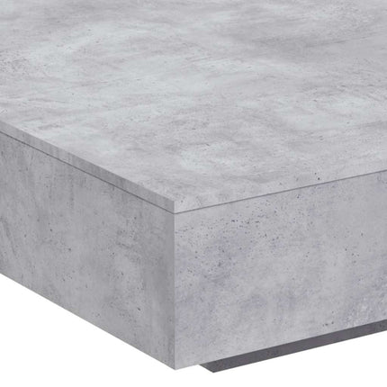 Soffbord med LED betonggrå 100x100x31 cm