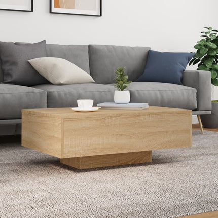 Soffbord med LED sonoma-ek 85x55x31 cm