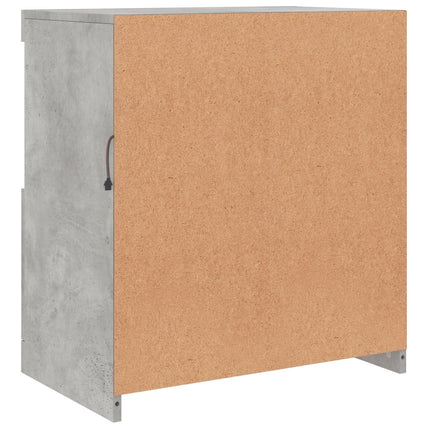 Skänk med LED-belysning betonggrå 60,5x37x67 cm
