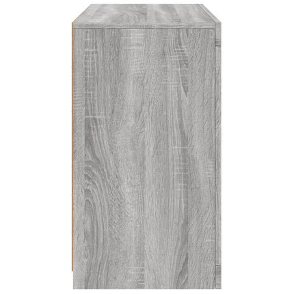 Skänk med LED-belysning grå sonoma 60,5x37x67 cm