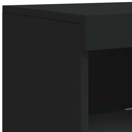 Skänk med LED-belysning svart 41x37x100 cm