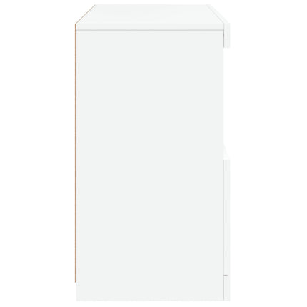 Skänk med LED-belysning vit 60x37x67 cm