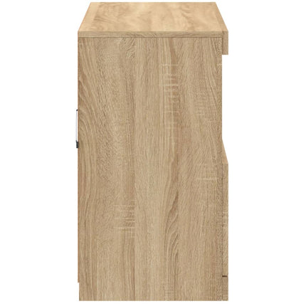 Skänk med LED-belysning sonoma-ek 81x37x67 cm