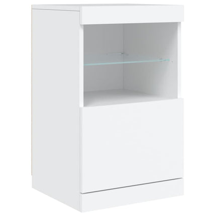Skänk med LED-belysning vit 41x37x67 cm
