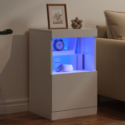 Skänk med LED-belysning vit 41x37x67 cm