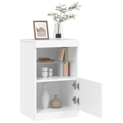 Skänk med LED-belysning vit 41x37x67 cm
