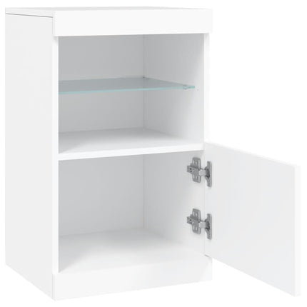 Skänk med LED-belysning vit 41x37x67 cm