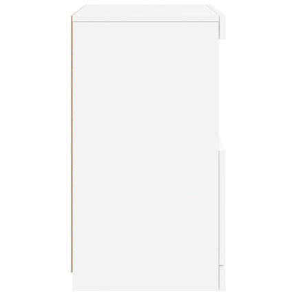 Skänk med LED-belysning vit 41x37x67 cm