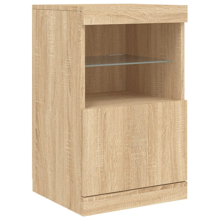 Skänk med LED-belysning sonoma-ek 41x37x67 cm