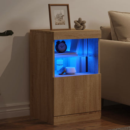 Skänk med LED-belysning sonoma-ek 41x37x67 cm