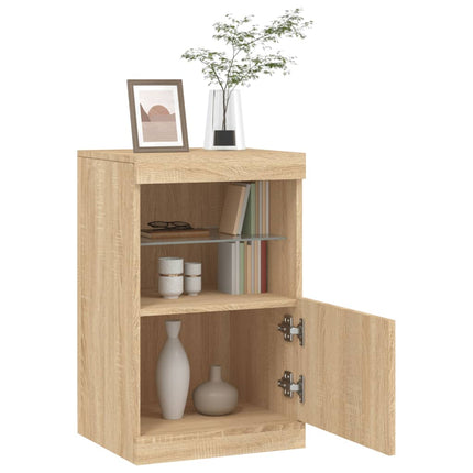 Skänk med LED-belysning sonoma-ek 41x37x67 cm