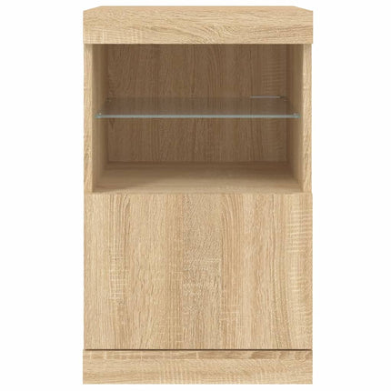 Skänk med LED-belysning sonoma-ek 41x37x67 cm