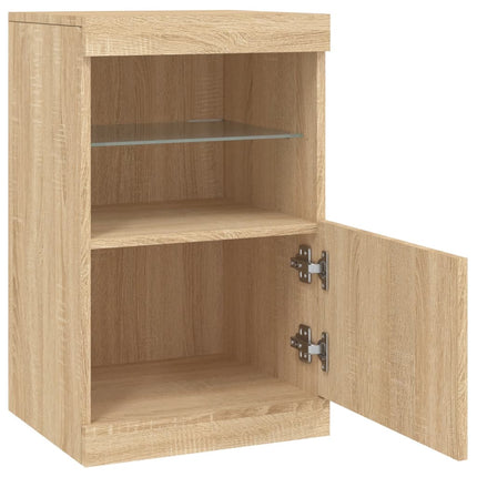 Skänk med LED-belysning sonoma-ek 41x37x67 cm