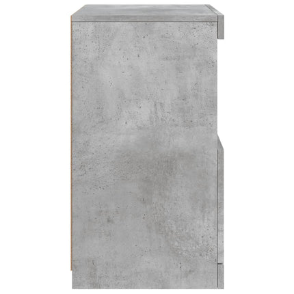 Skänk med LED-belysning betonggrå 41x37x67 cm