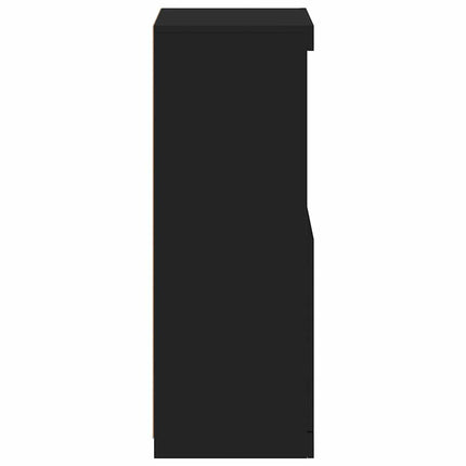 Skänk med LED-belysning svart 41x37x100 cm