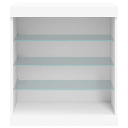 Skänk med LED-belysning vit 60,5x37x67 cm