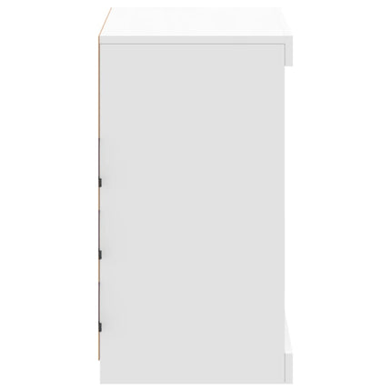 Skänk med LED-belysning vit 60,5x37x67 cm